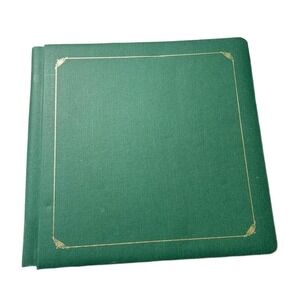 Memories Projects Book Green Hardcover Gold Border Classic Plain Minimal Elegant